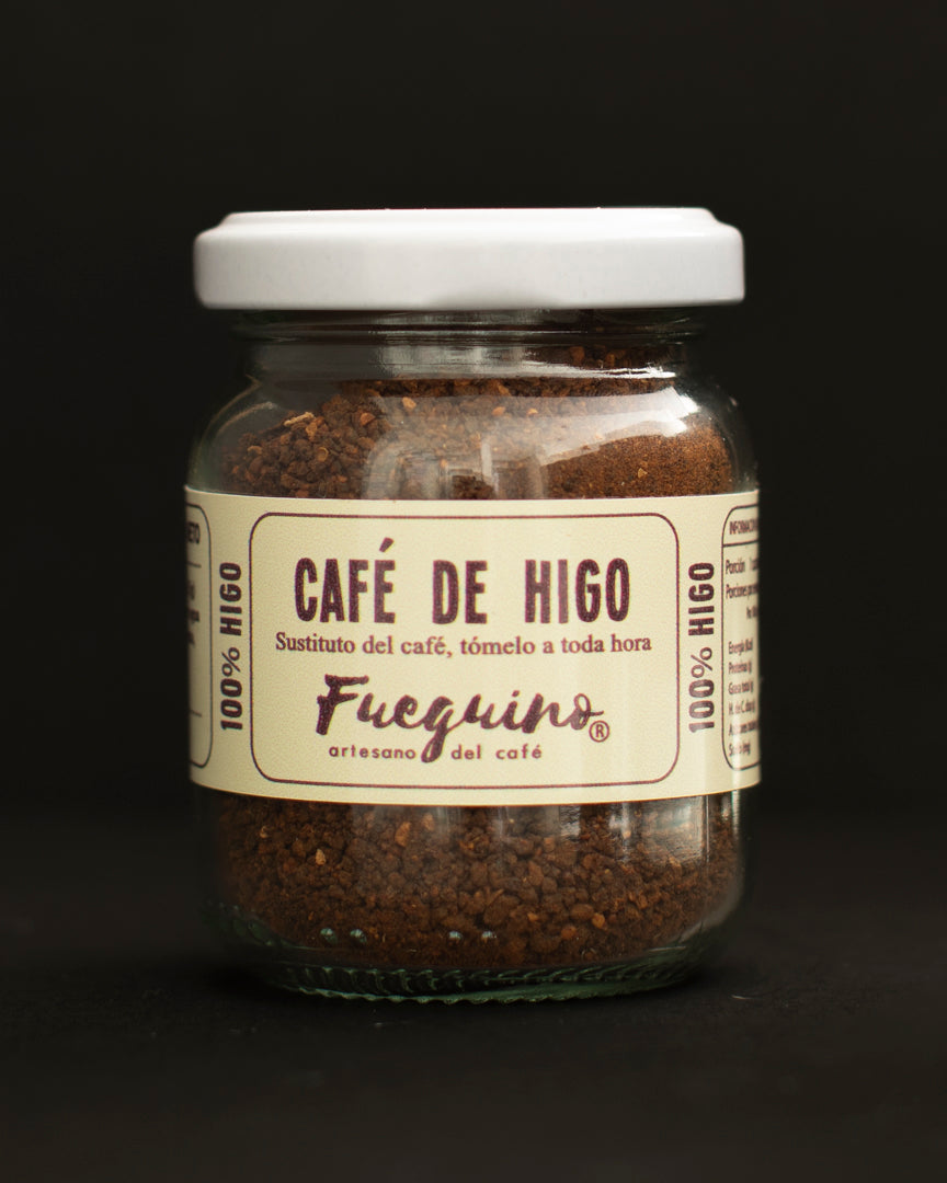 Fueguino, café de higos black mission en polvo. Hecho 100%a con higos deshidratados molidos y tostados.